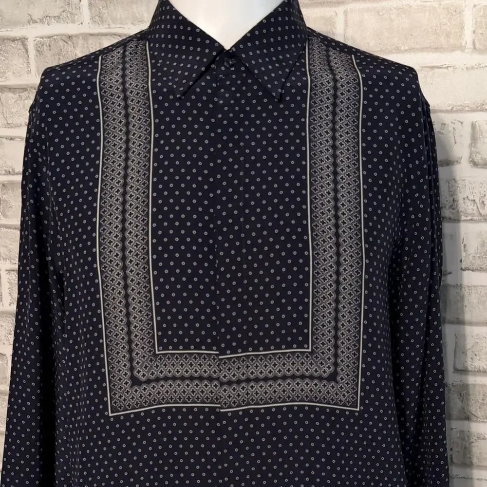 Gucci Resort 2014 Tile Pattern Silk Twill Shirt Slim fit  41 / 16  Made in Italy